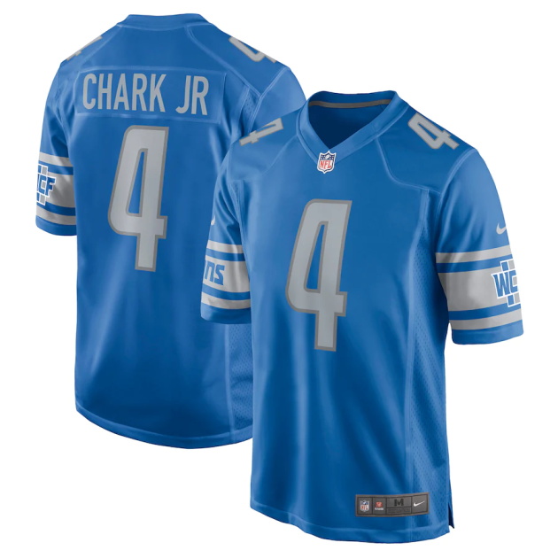 mens nike dj chark blue detroit lions game jersey